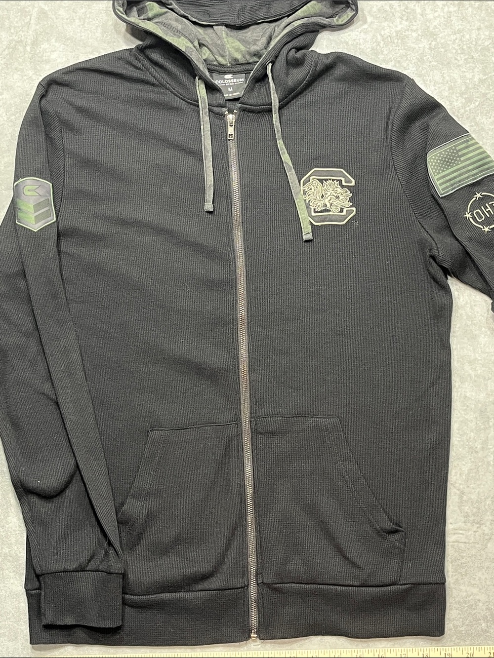 Colosseum South Carolina Gamecocks OHT Military Zip Hoodie Mens M Black